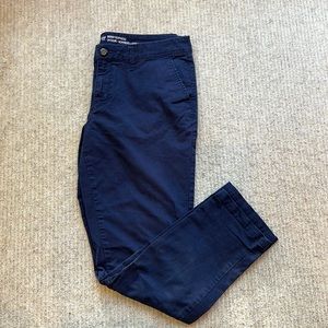NAVY BLUE SKINNY BOYFRIEND KHAKIS BY GAP
